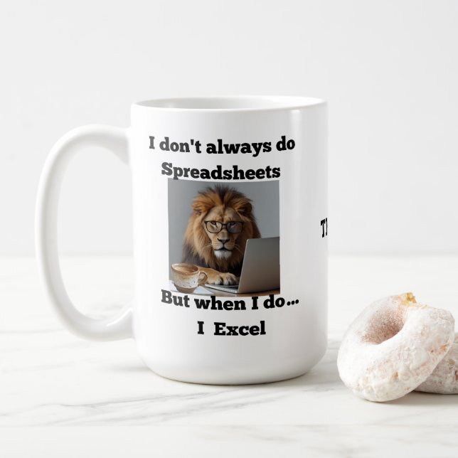 lion spreadsheet office Mug Kaffemugg (Med munk)