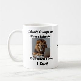 lion spreadsheet office Mug Kaffemugg