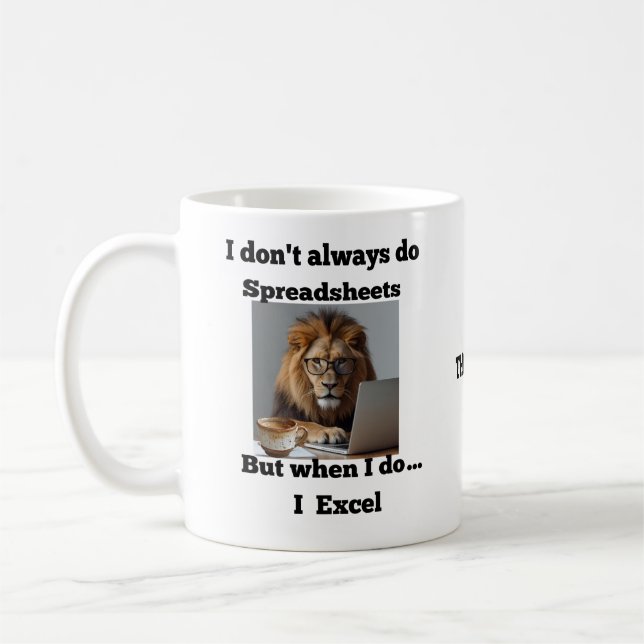 lion spreadsheet office Mug Kaffemugg (Vänster)