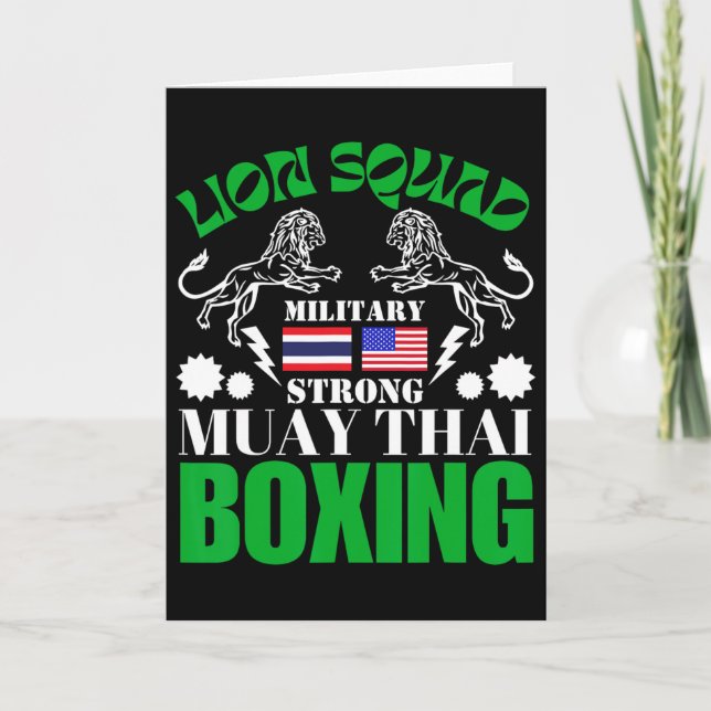 Lion Squad Thailand Kickboxning Muay Thai Mma Trän Kort (Framsida)