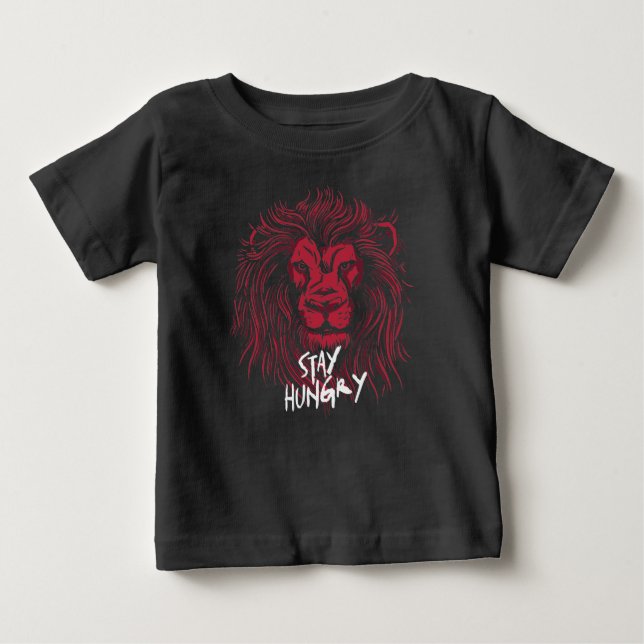 Lion Stay Hungry T Shirt (Framsida)