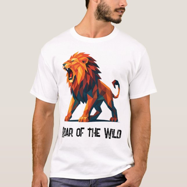 Lion T-Shirt with title : Roar of the Wild (Framsida)