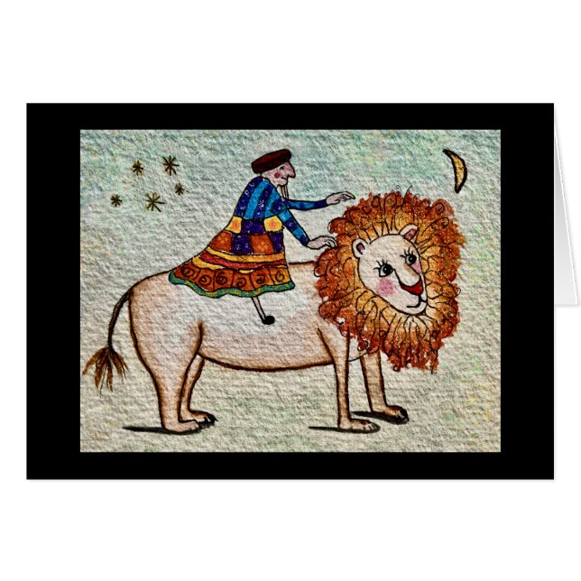 Lion Tamer Greeting Card OBS Kort (Framsidan Horizontal)