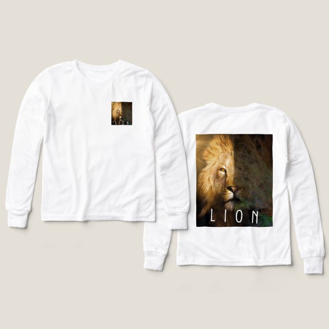 Lion Tshirt T Shirt (Design framsida och baksida)