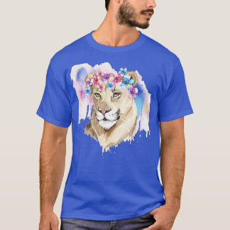 Lion Watercolor Colorful lion Art T Shirt