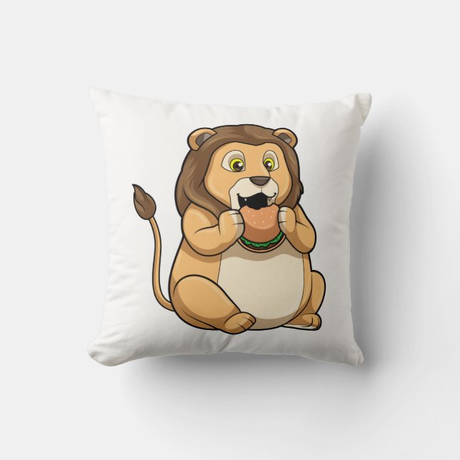 Lion with Burger Kudde (Framsida)