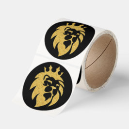Lion With Crown - Gold Style 1 Runt Klistermärke