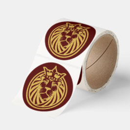 Lion With Crown - Gold Style 4 Runt Klistermärke