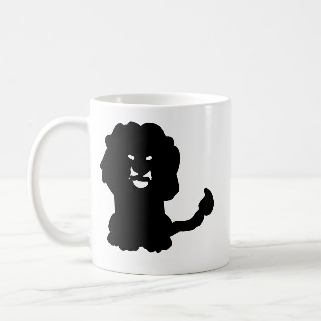 Lion Zodiac Mug • Bold Leo Silhouette Art Kaffemugg (Vänster)