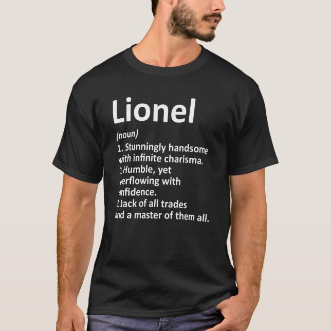Lionel Definition Personlig Namn Funny Birthday T Shirt (Framsida)