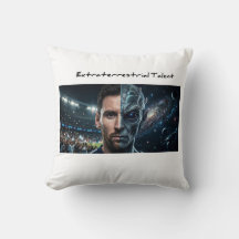 Lionel Messi Alien Get - Modern Fyrkantig Kastkudd