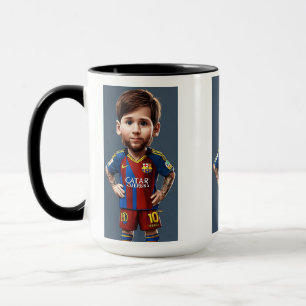 Lionel Messi söt baby tecknad realist mugg