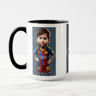 Lionel Messi söt baby tecknad realist mugg