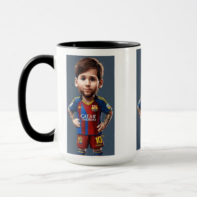 Lionel Messi söt baby tecknad realist mugg (Vänster)