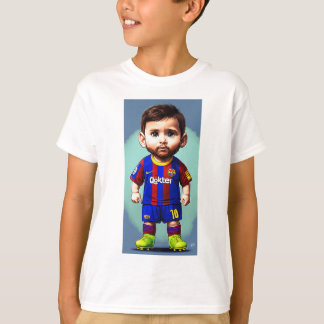 Lionel Messi söt baby tecknad realist stor ögon T Shirt