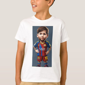 Lionel Messi söt baby tecknad realist stor ögon T Shirt