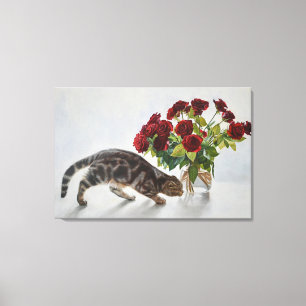 Lionel the Cat och Ro - Fine Art Canvastryck