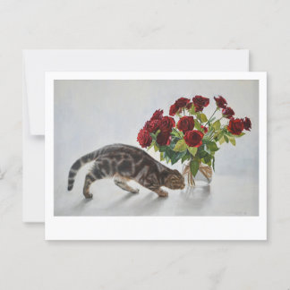 Lionel the Cat och Ro - Fine Art Vykort