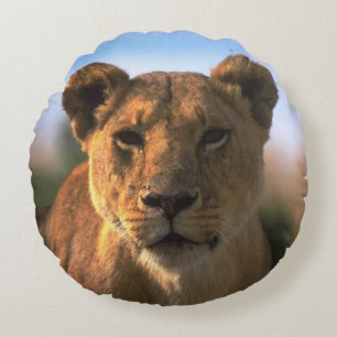 Lioness Älskare Jungle Rund Kudde