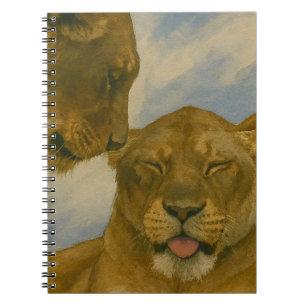 Lioness Assionship in Golden Light Anteckningsbok