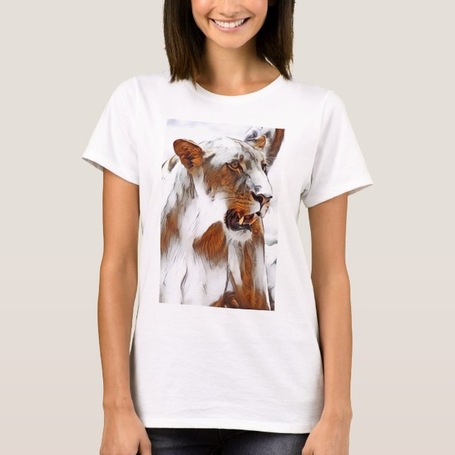 Lioness digitalt redigerad t shirt (Framsida)