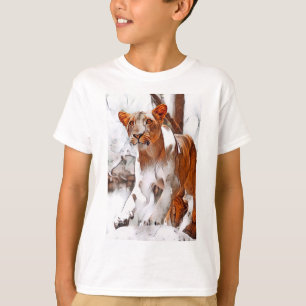 Lioness digitalt redigerad T-Shirt