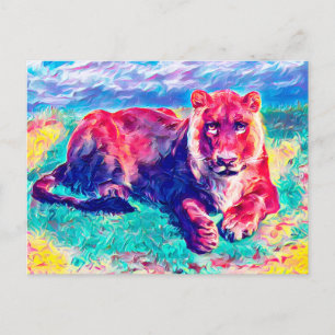 Lioness i vila vykort