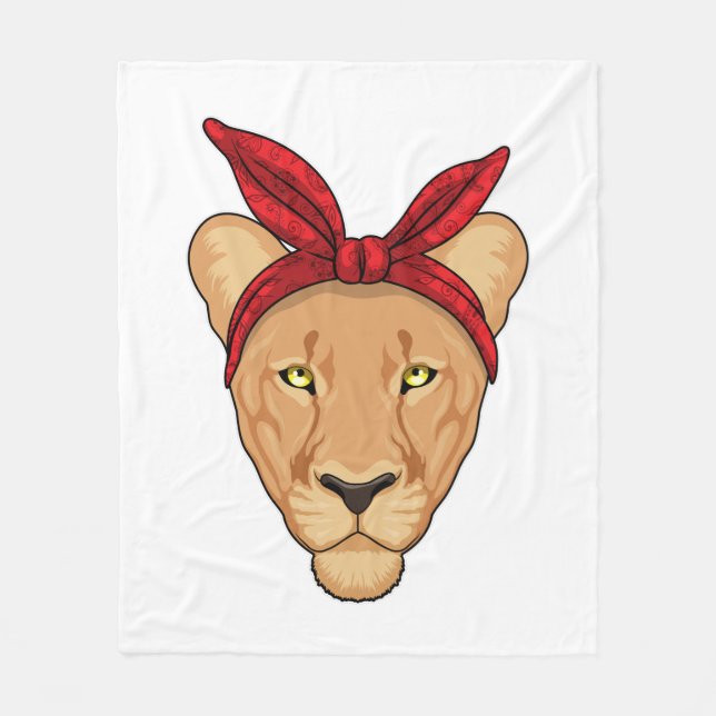 Lioness med Bandana Fleecefilt (Framsidan)