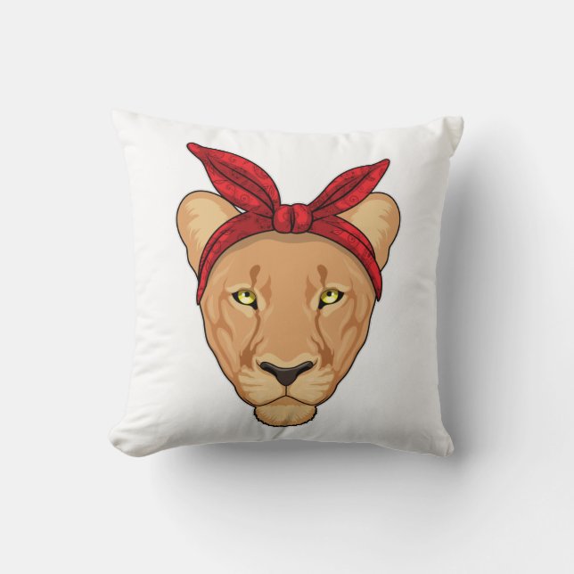 Lioness med Bandana Kudde (Framsida)