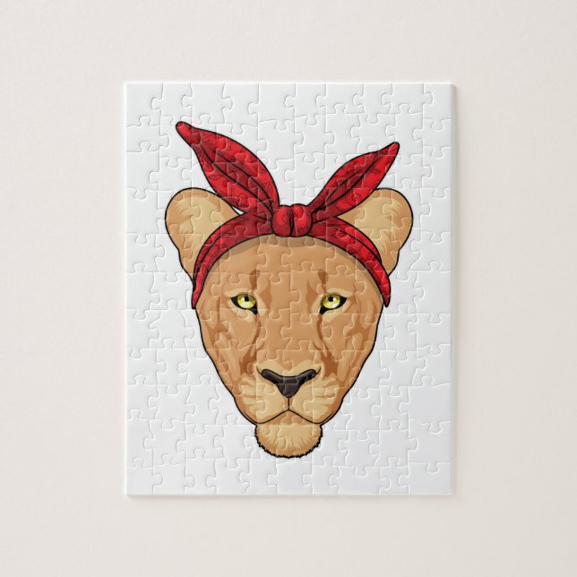 Lioness med Bandana Pussel (Vertikal)