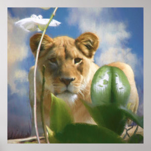 LIONESS OCH ORCHID POSTER