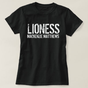 Lioness Personlig Namn Black and White Women's T Shirt