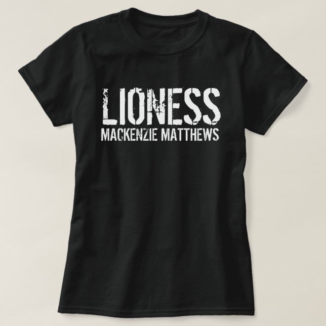 Lioness Personlig Namn Black and White Women's T Shirt (Design framsida)