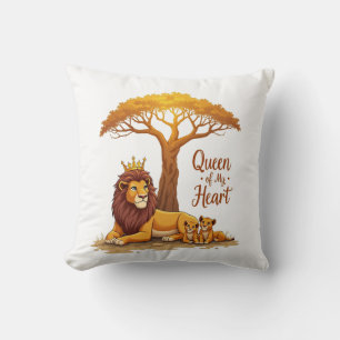 "Lioness Queen Mamma - Golden Krona i Kärlek" Kudde