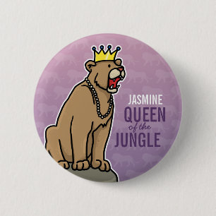 Lioness Queen of the Jungle, lägg till barns Namn Knapp