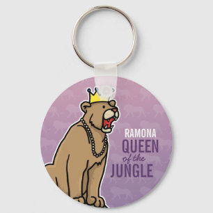 Lioness Queen of the Jungle, lägg till barns Namn Nyckelring