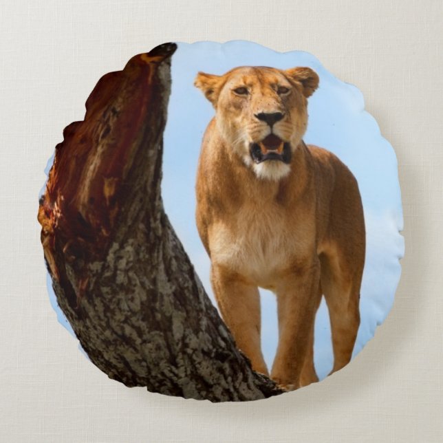 Lioness Rund Kudde (Framsidan)