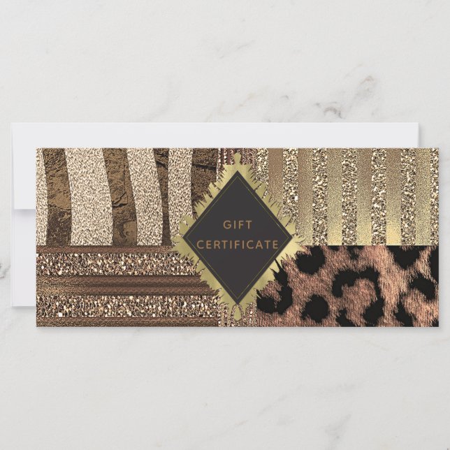 Lioness Safari Chic Jungle Glam Gift Certificate (Framsida)