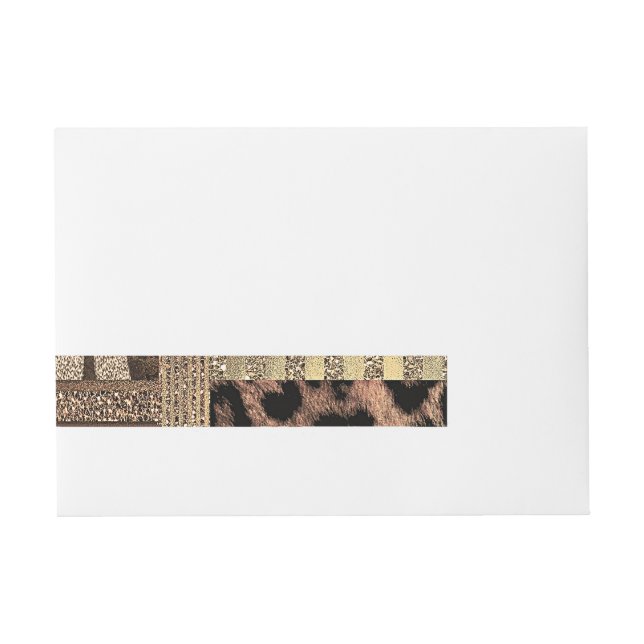 Lioness Safari Chic Jungle Glam Modern Birthday Etikettband (Framsidan)