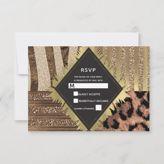 Lioness Safari Jungle Glam Modern Bröllop OSA (Framsida)