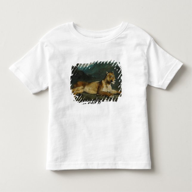 Lioness som reclining, c.1855 (olja på panel) t-shirt (Framsida)
