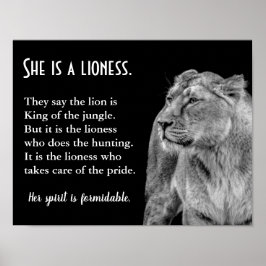 Lioness ThLED inspirational Poetry Poster