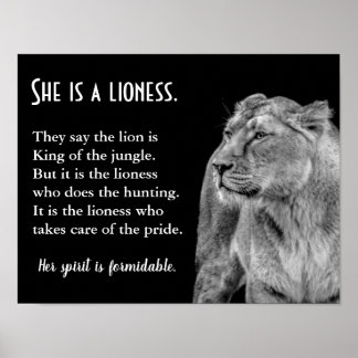 Lioness ThLED inspirational Poetry Poster