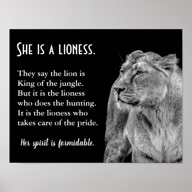 Lioness ThLED inspirational Poetry Poster (Framsidan)