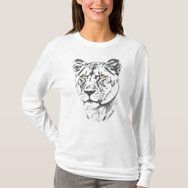 Lioness Yellow Eyes T Shirt (Framsida)