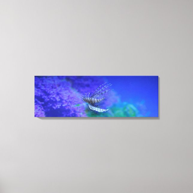 Lionfish Aquarium Fish Lila Pterois Zebrafish Canvastryck (Framsida)