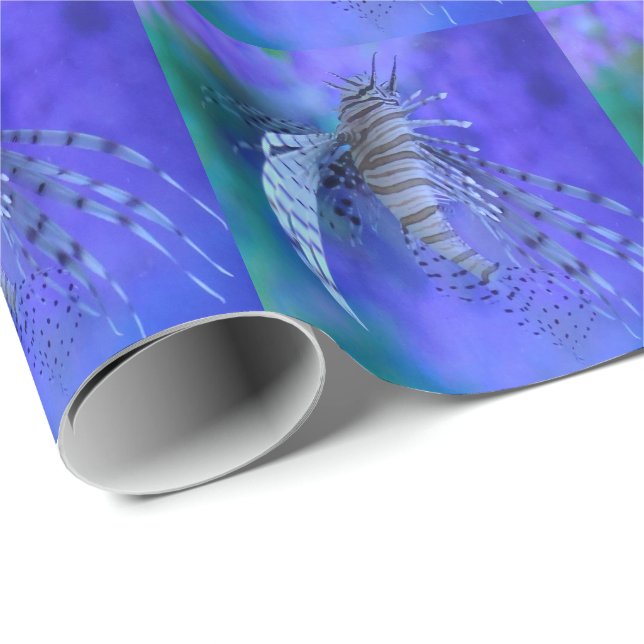 Lionfish Aquarium Fish Lila Pterois Zebrafish Presentpapper (Rullad Hörn)