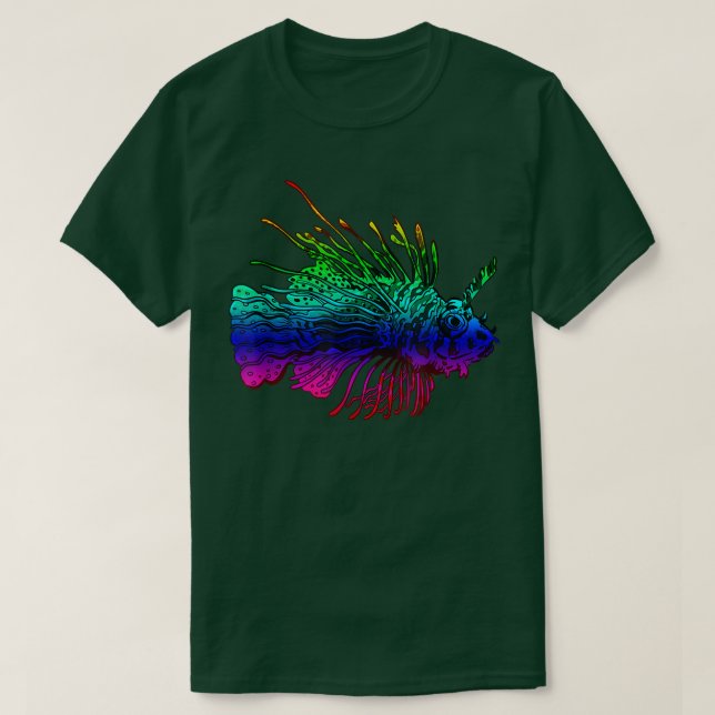 Lionfish Gay pride Lejon Fish Homoseual HBT Fish L T Shirt (Design framsida)
