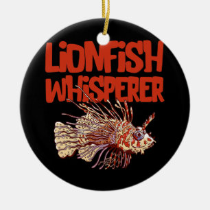 Lionfish Whisperer Sea Sten Diver Lundny Lejon fis Julgransprydnad Keramik