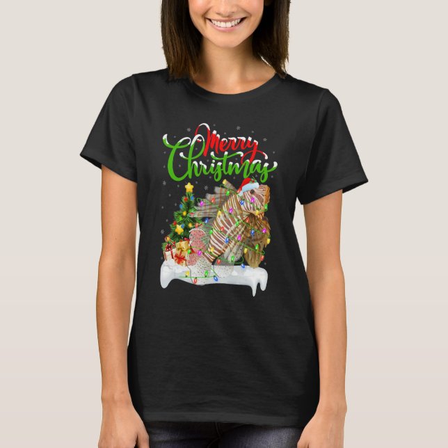 Lionfish   Xmas Decorations Santa Lionfish Christm T Shirt (Framsida)